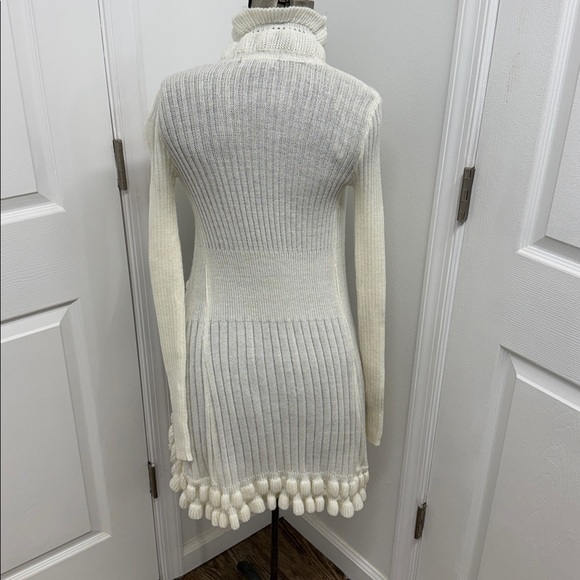 Women's Say What size Small Cream Ruffle Open Cardigan Sweater - Picture 5 of 6